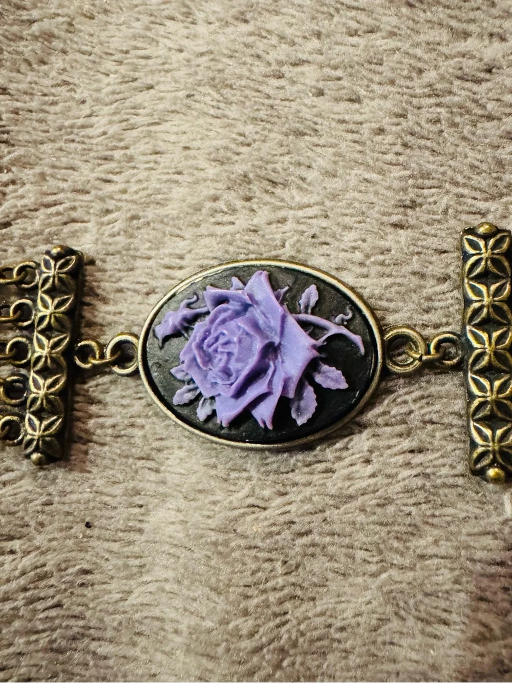 Vintage Style Purple Rose Bracelet